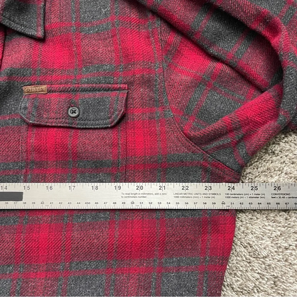 Orvis Classic Collection Heavyweight Flannel Shacket w/Hand Pockets Red Plaid XL
